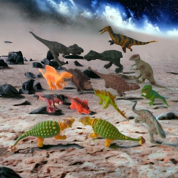 Dinosaurs Lot 14 Play Hard Plastic Vintage to Now Dinos Some Geoworld Safari Ltd - Picture 15 of 16